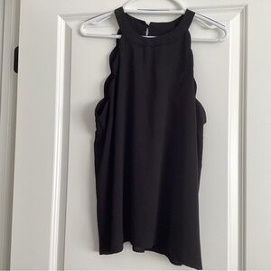 Monteau Black Scallop Sleeveless Blouse - Size XL  - NWOT